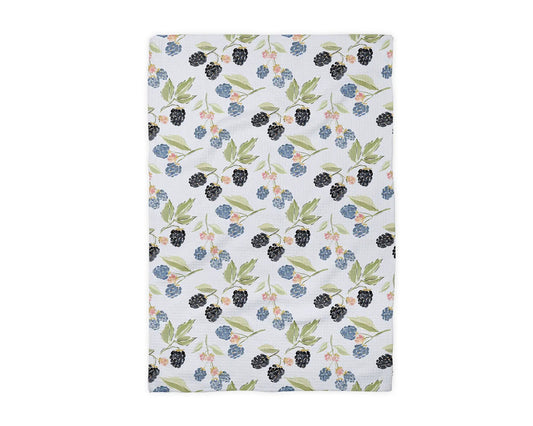Berry Picking Blackberry Spring Summer Fruit Kitchen Towel by Canary Road