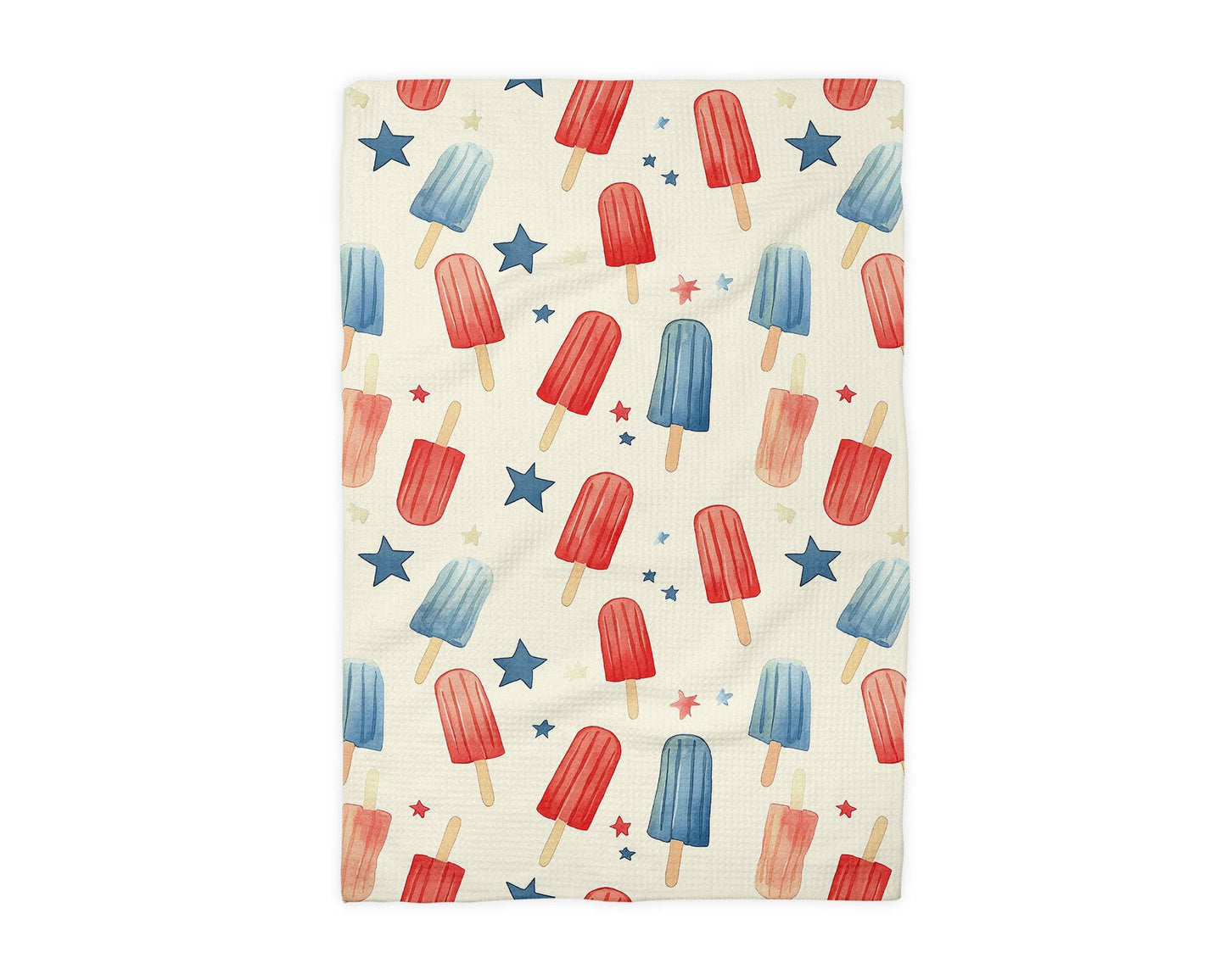 July 4th Popsicle Kitchen Towel Patriotic Red White Blue