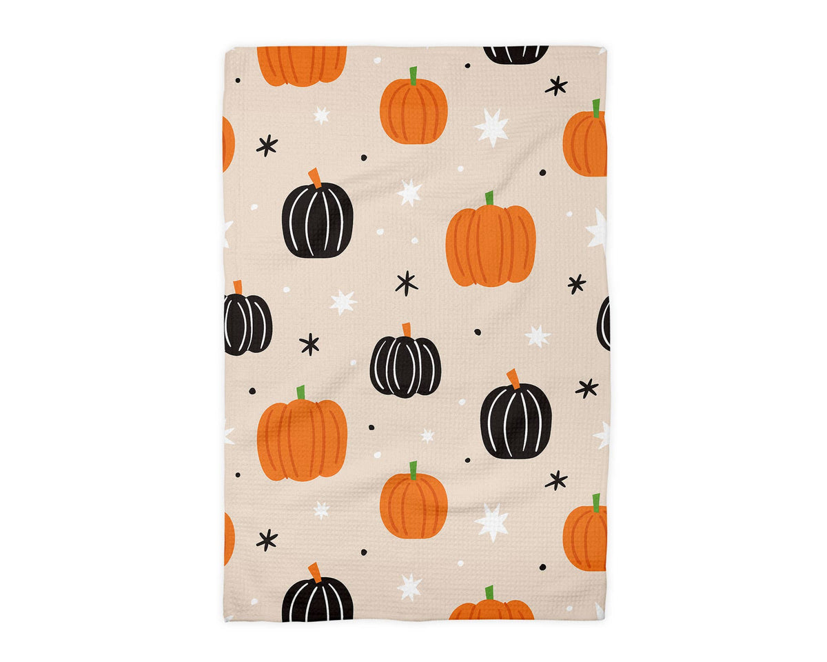Pumpkin Retro Halloween Fall Kitchen Towel Waffle Weave