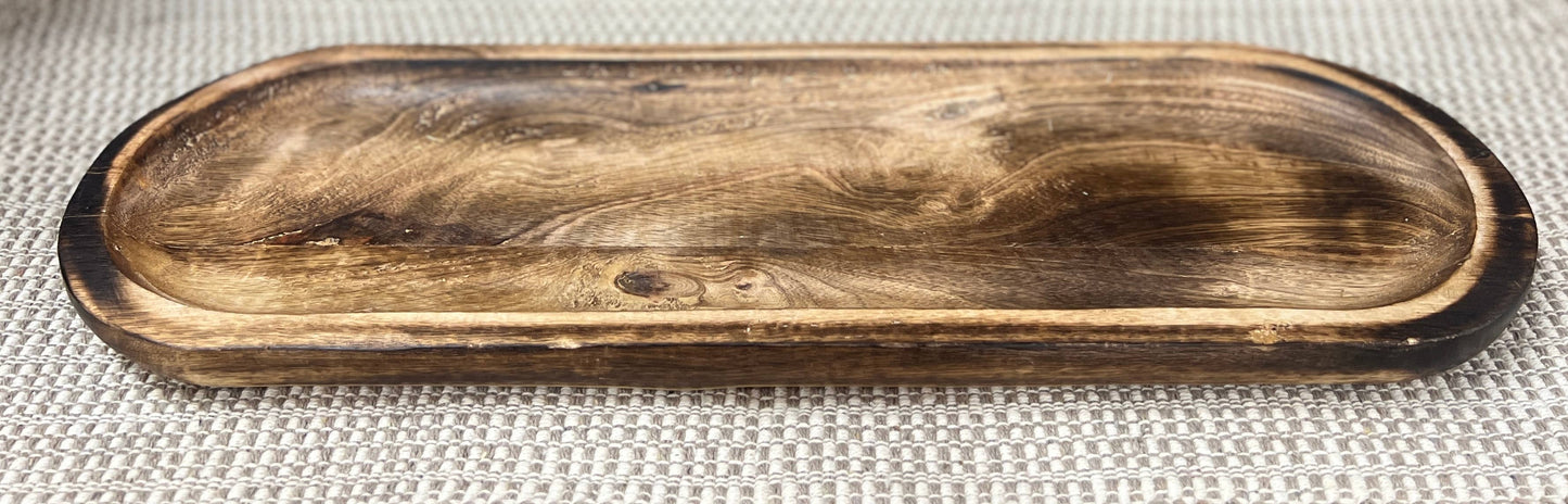 Dark Wood Oval Tray