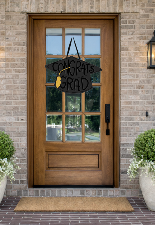 Congrats Grad Graduation Door Hanger by Doodles By Rebekah