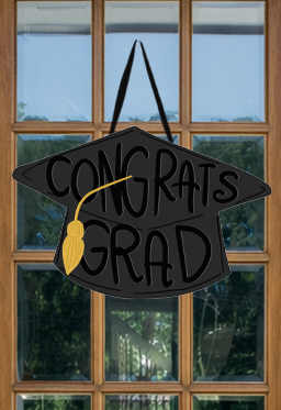 Congrats Grad Graduation Door Hanger