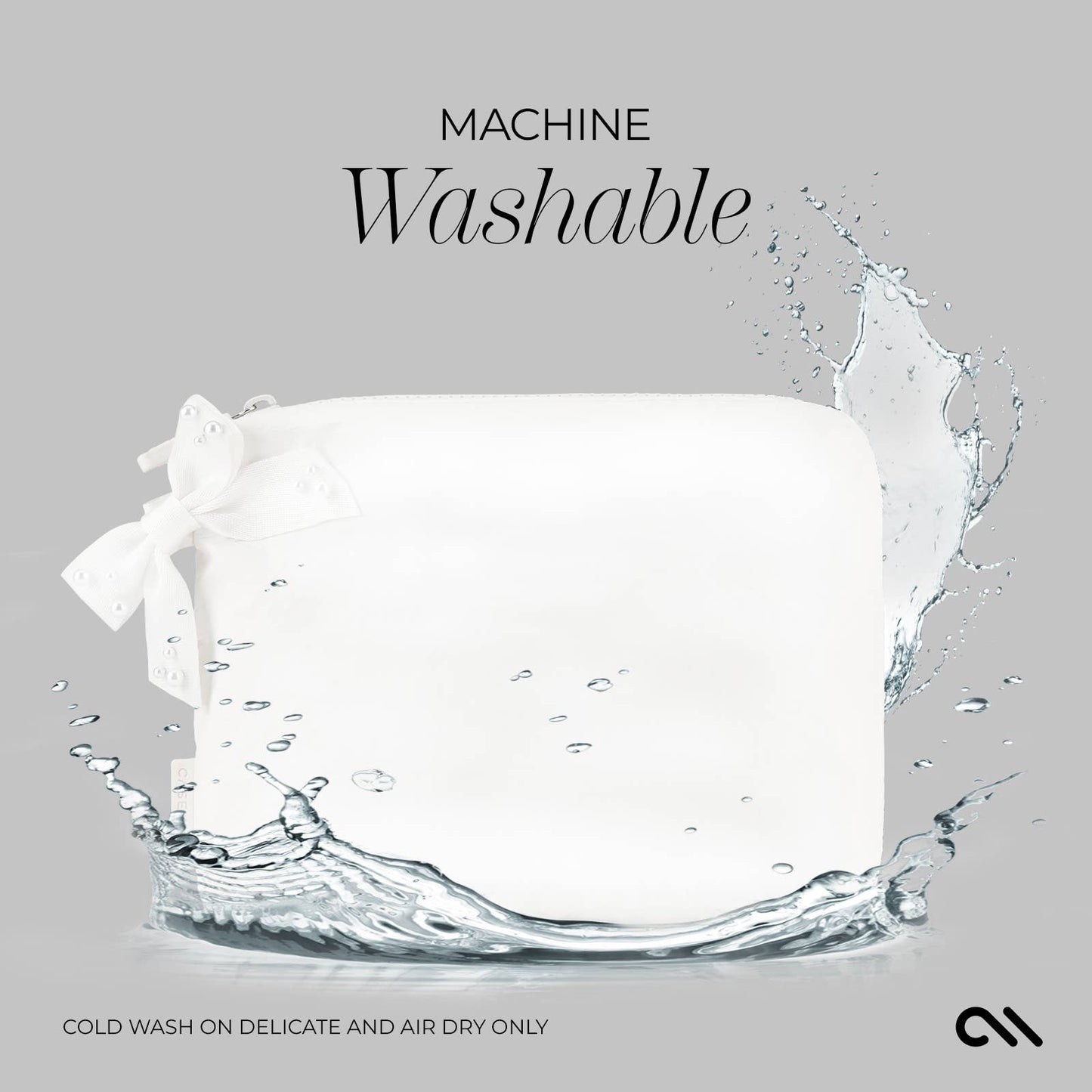 Case-Mate Ivory Pearl Bow Waterproof Zip Pouch