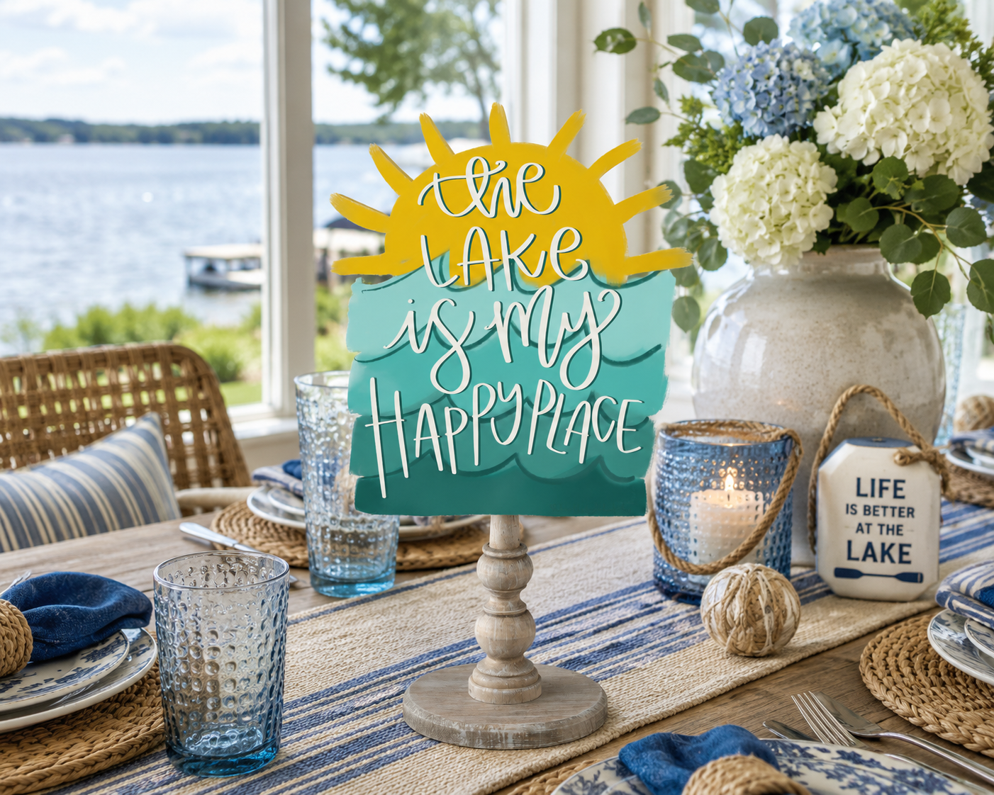 The Lake Is My Happy Place Topper (Base Sold Separately)