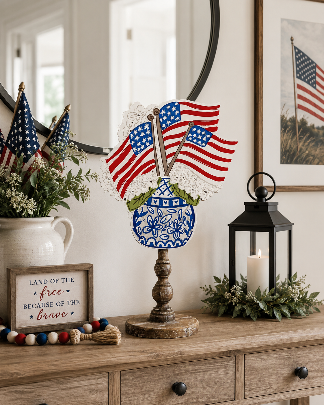 4th Flags Hydrangea Topper/Attachment (Base Sold Separately)
