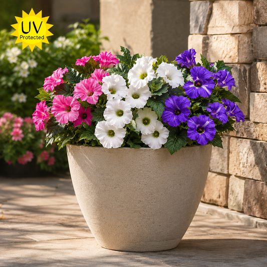 Artificial Petunia Flower Plant - 3 colors, 13" UV Protected