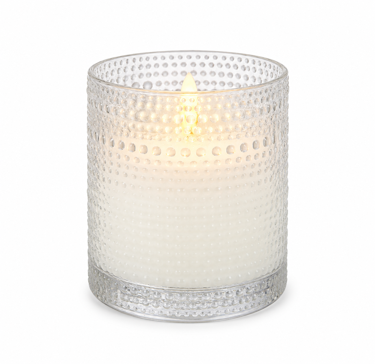 4" DOTTED GLASS 3D FLAME CANDLE