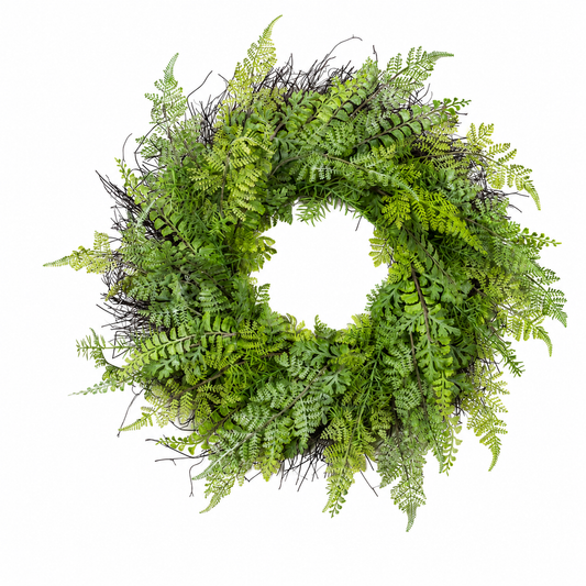 26" SOFT TOUCH MIXED FERN WREATH