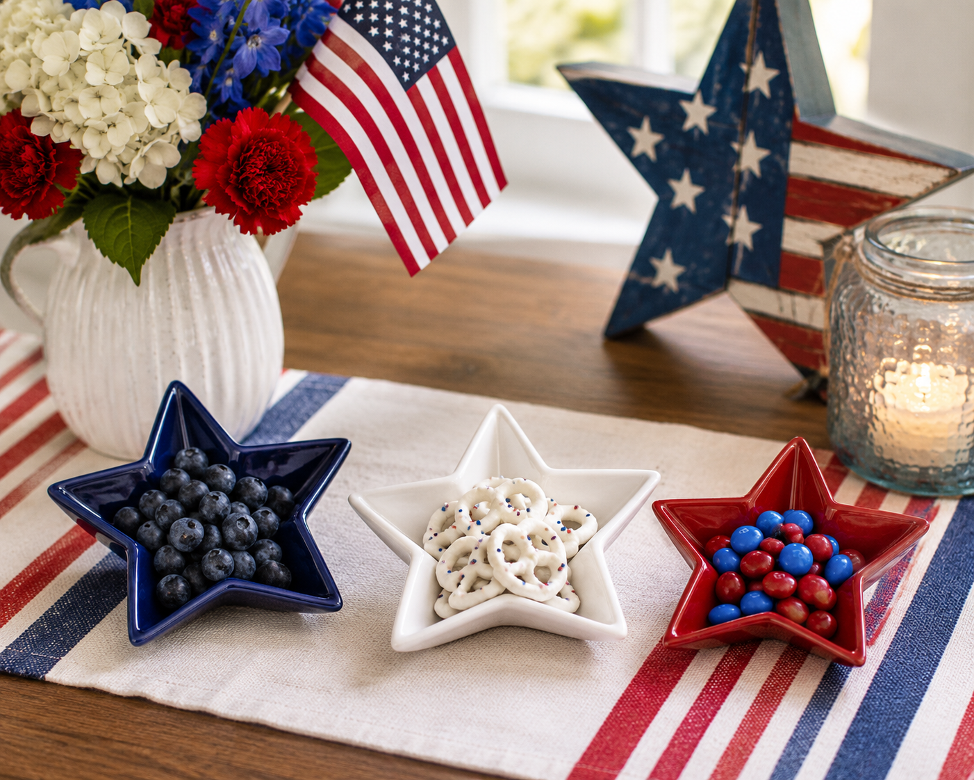 Patriotic Star Shaped Nesting 4th Of July Bowl Set 3