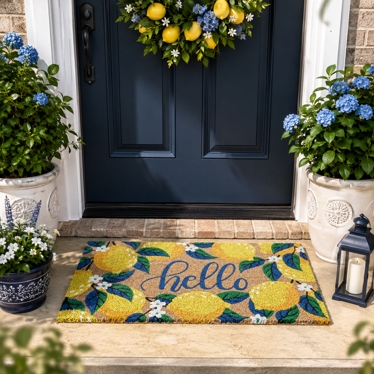 Coir Lemon "hello" Door Mat