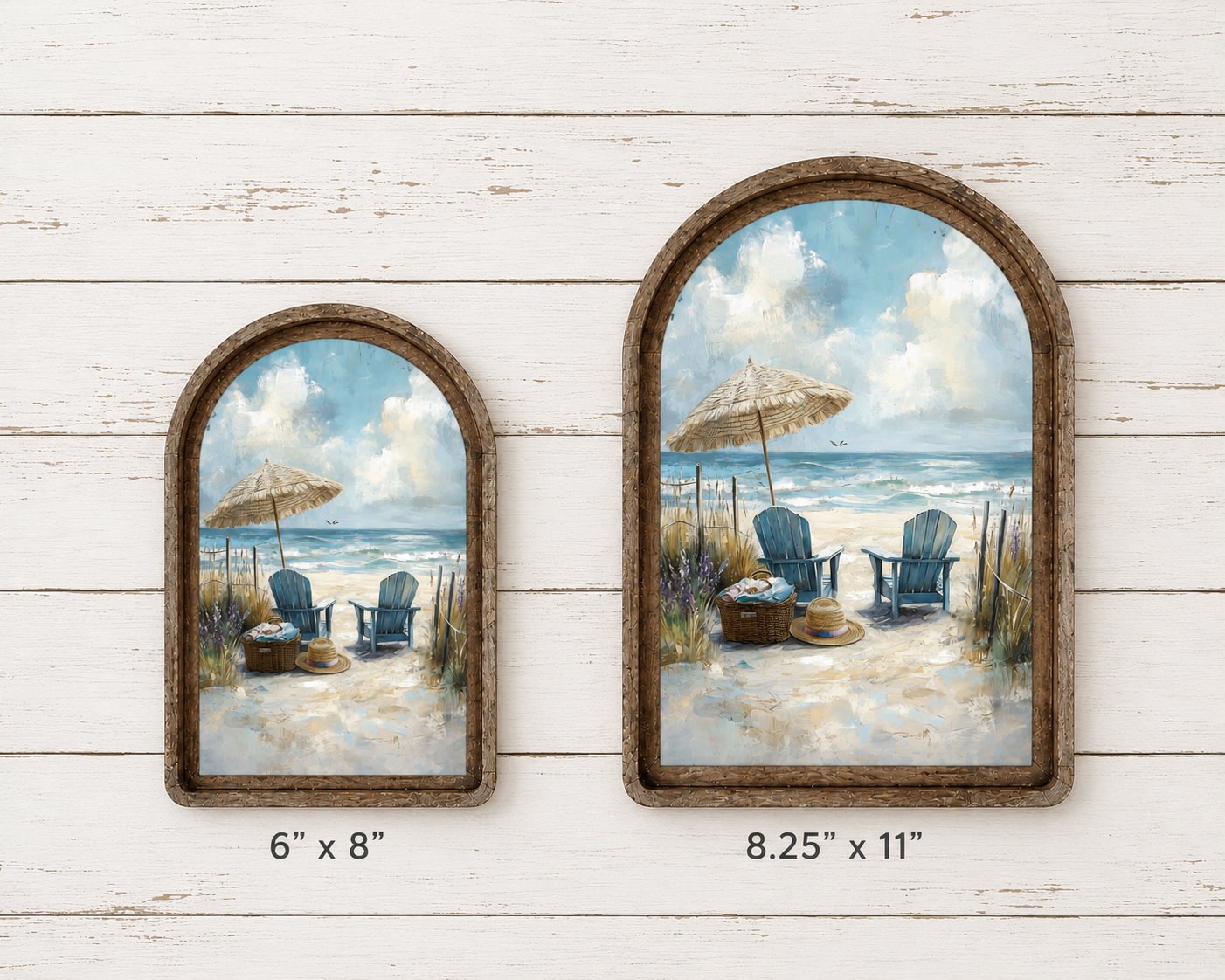 Arch Top Beach Chairs Framed Art