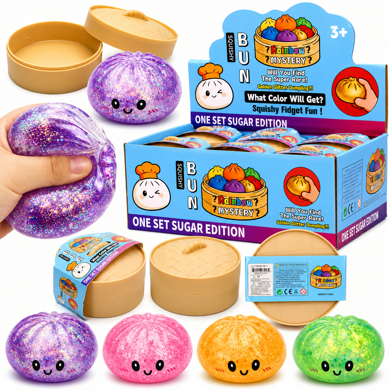 Glitter Edition Dumpling Squishy  – Viral Mystery Dumplings