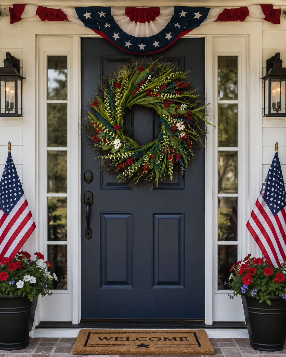 24" RED, WHITE & BLUE WREATH