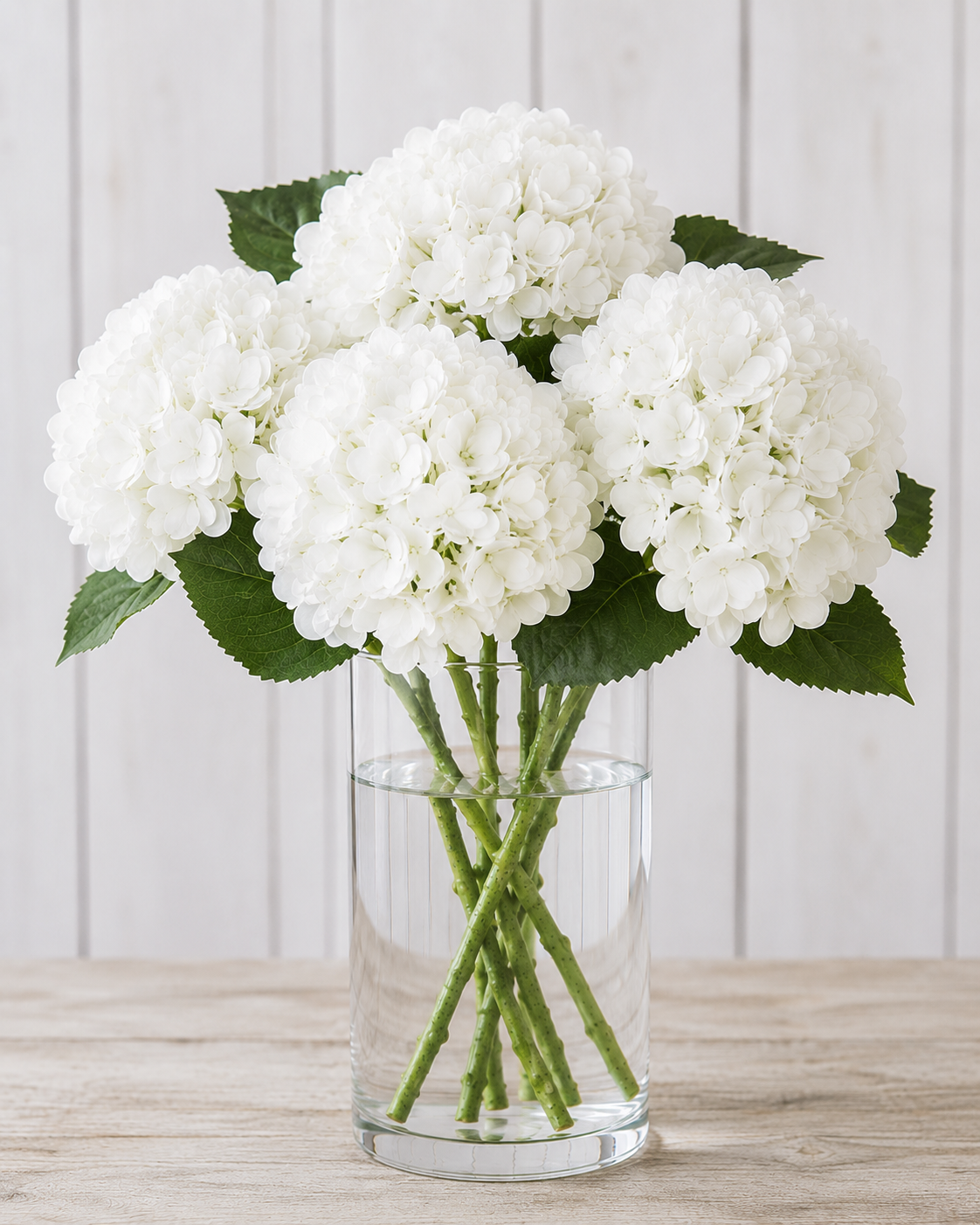 20 Inch White Real Touch Hydrangea Spray