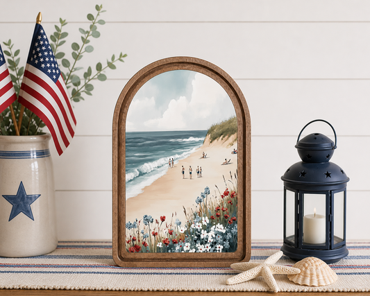 Arch Top Americana Beach Framed Art