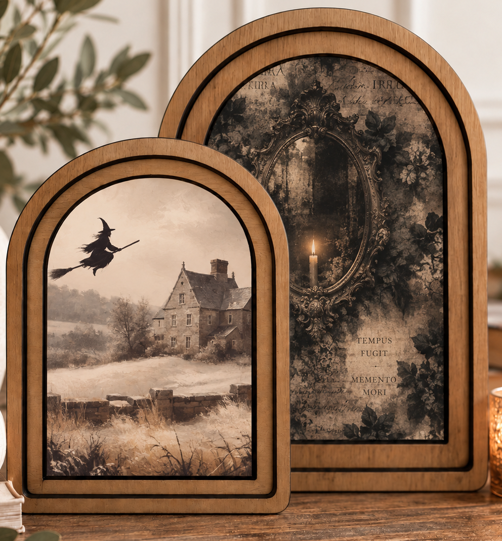 Arched Flying Witch Layered Art Set by Redeemed Decor