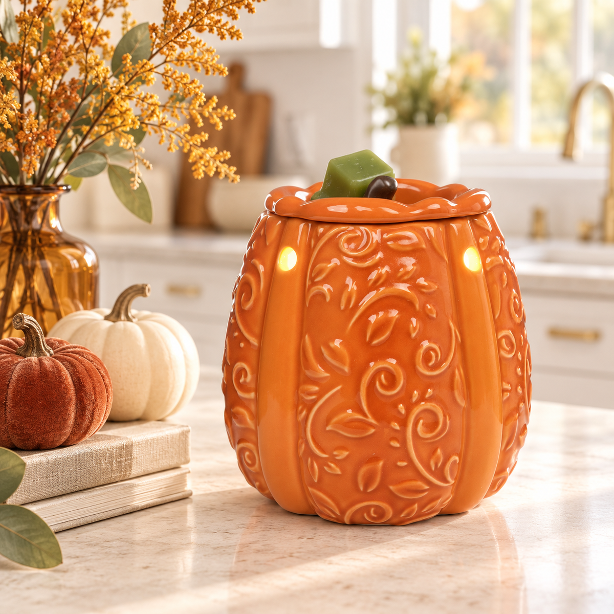 Swirly Pumpkin Fragrance & Wax Electric Warmer