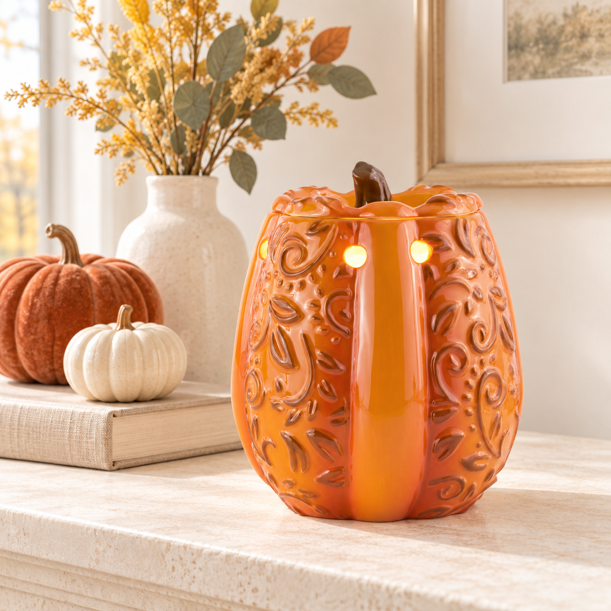 Swirly Pumpkin Fragrance & Wax Electric Warmer