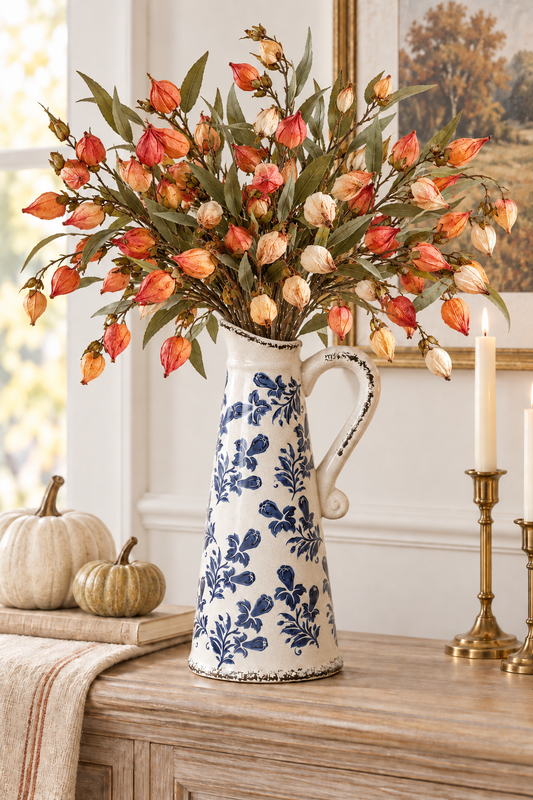 Blue Floral Pitcher