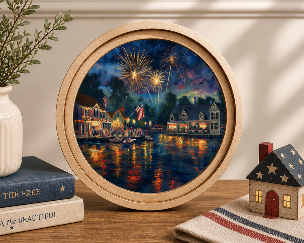 8" Round 4th Of July Art