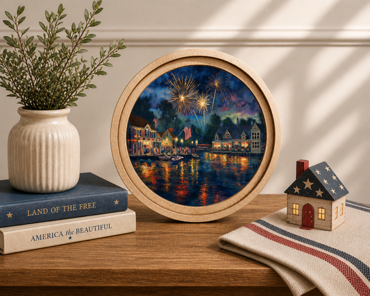 8" Round 4th Of July Art
