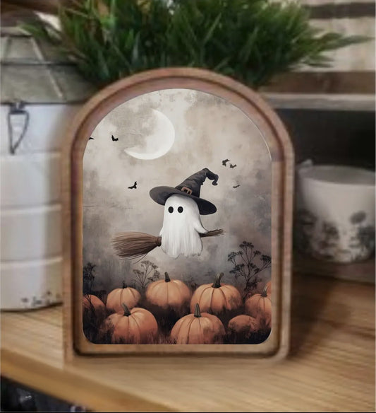 **PREORDER** Arch Top Ghostie Witch Framed Art