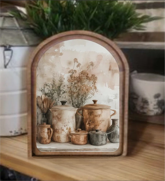 **PREORDER** Arch Top Copper Pots Framed Art