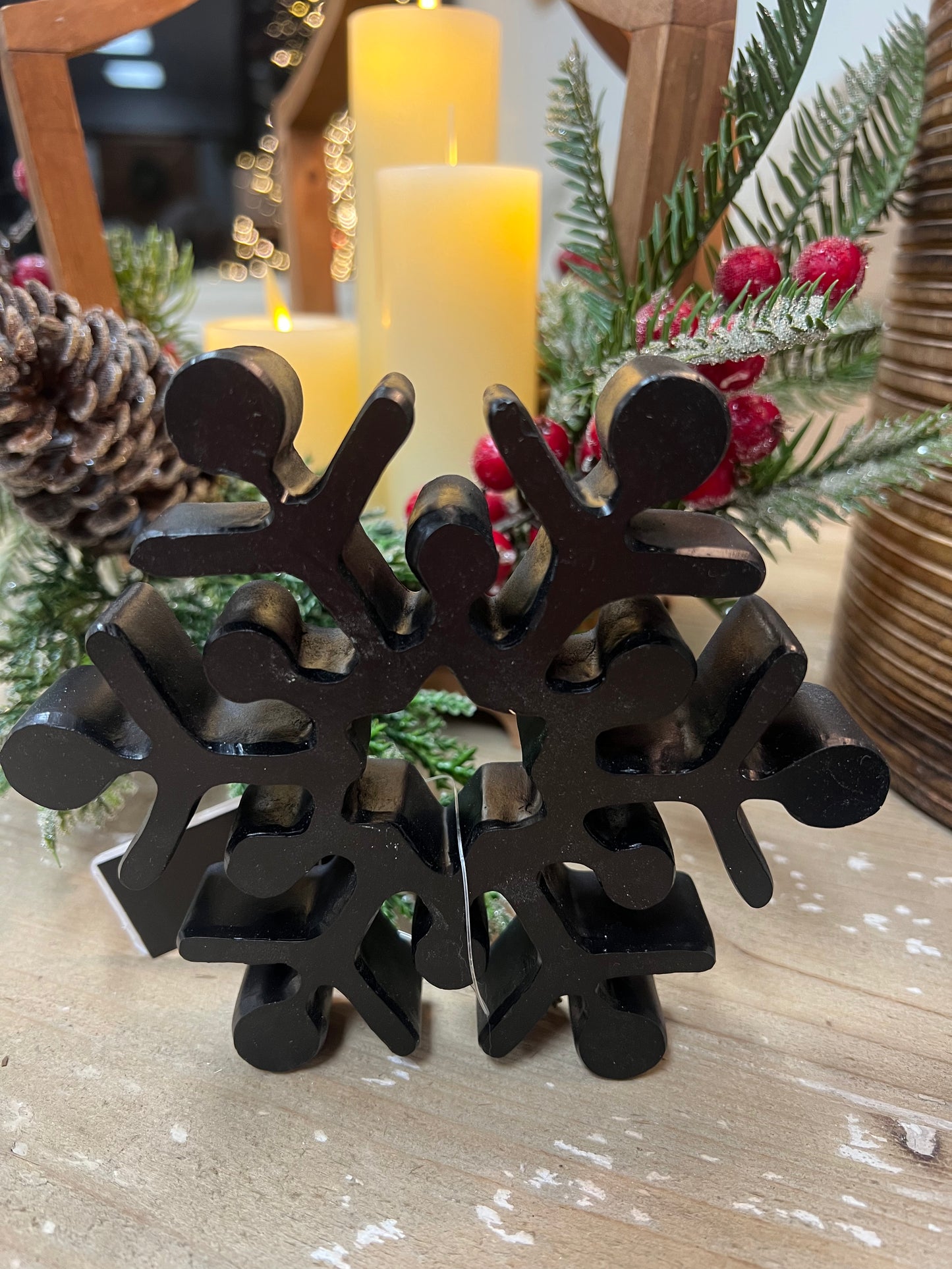 Assorted 6" Matte Black Resin Snowflakes