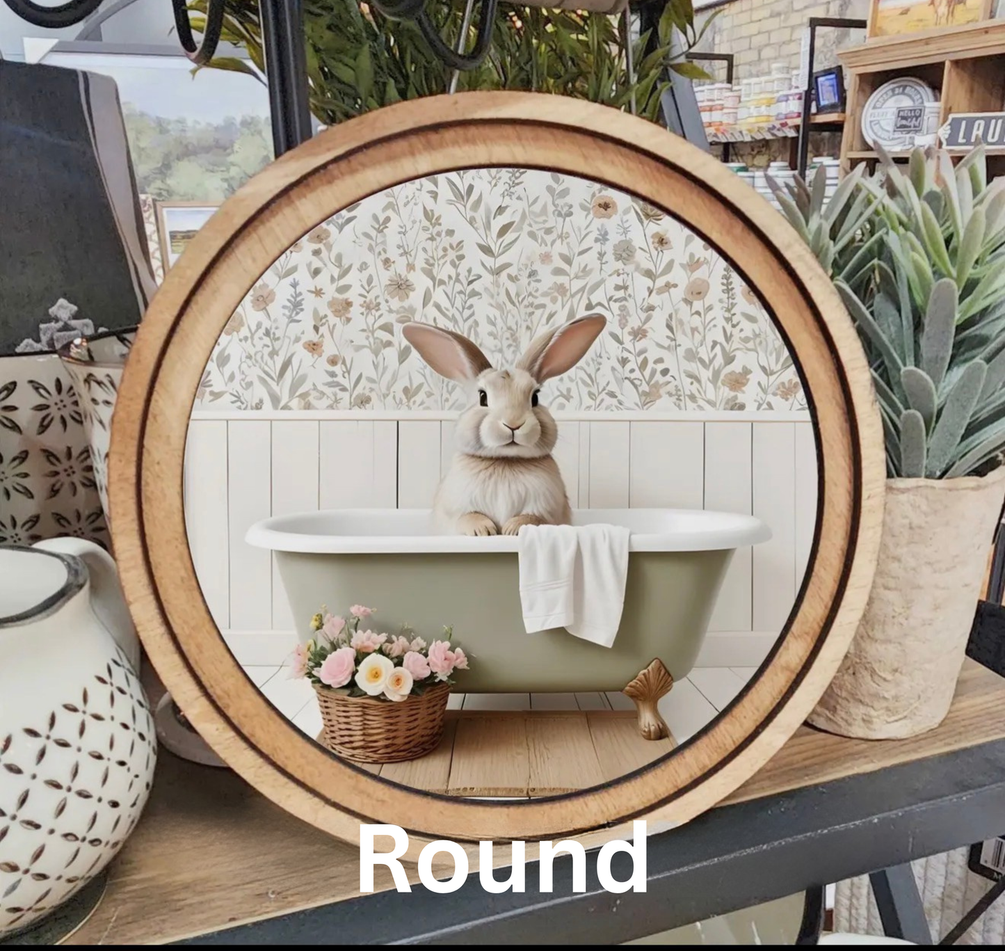 Bunny in Tub Framed Art