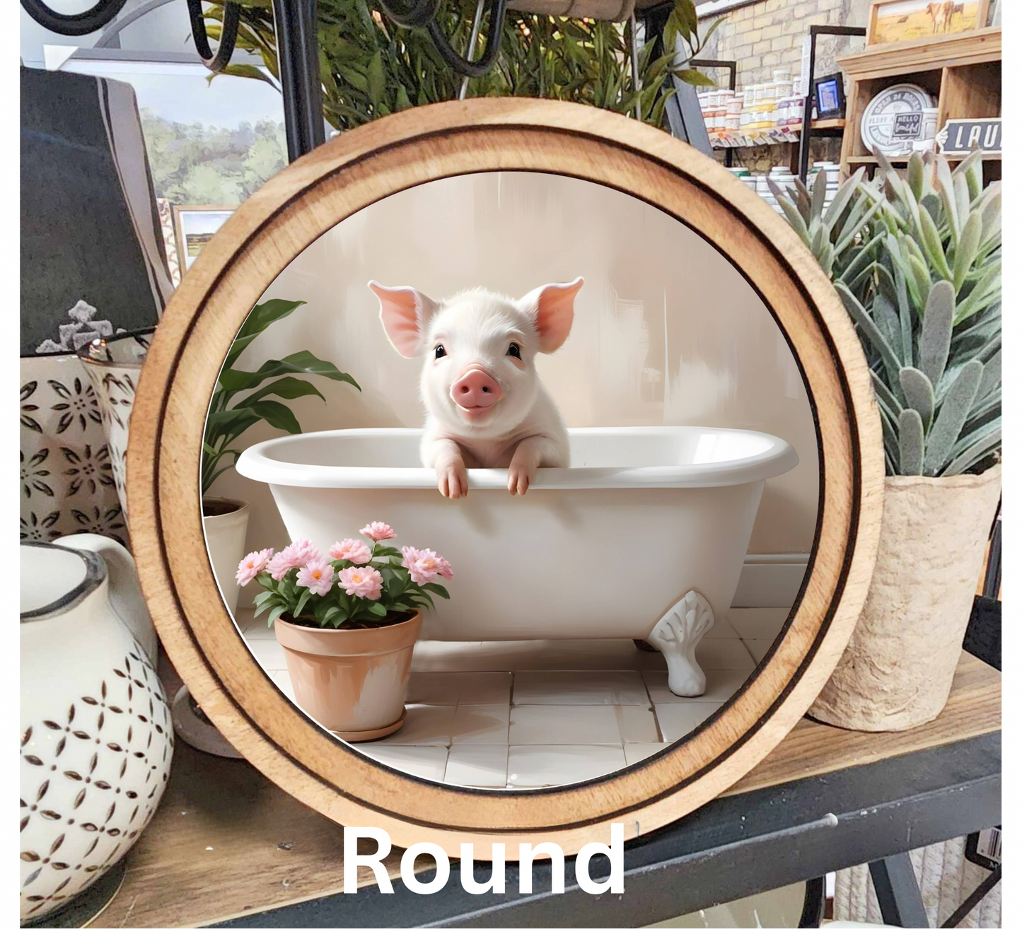 Pig In The Tub Framed Art