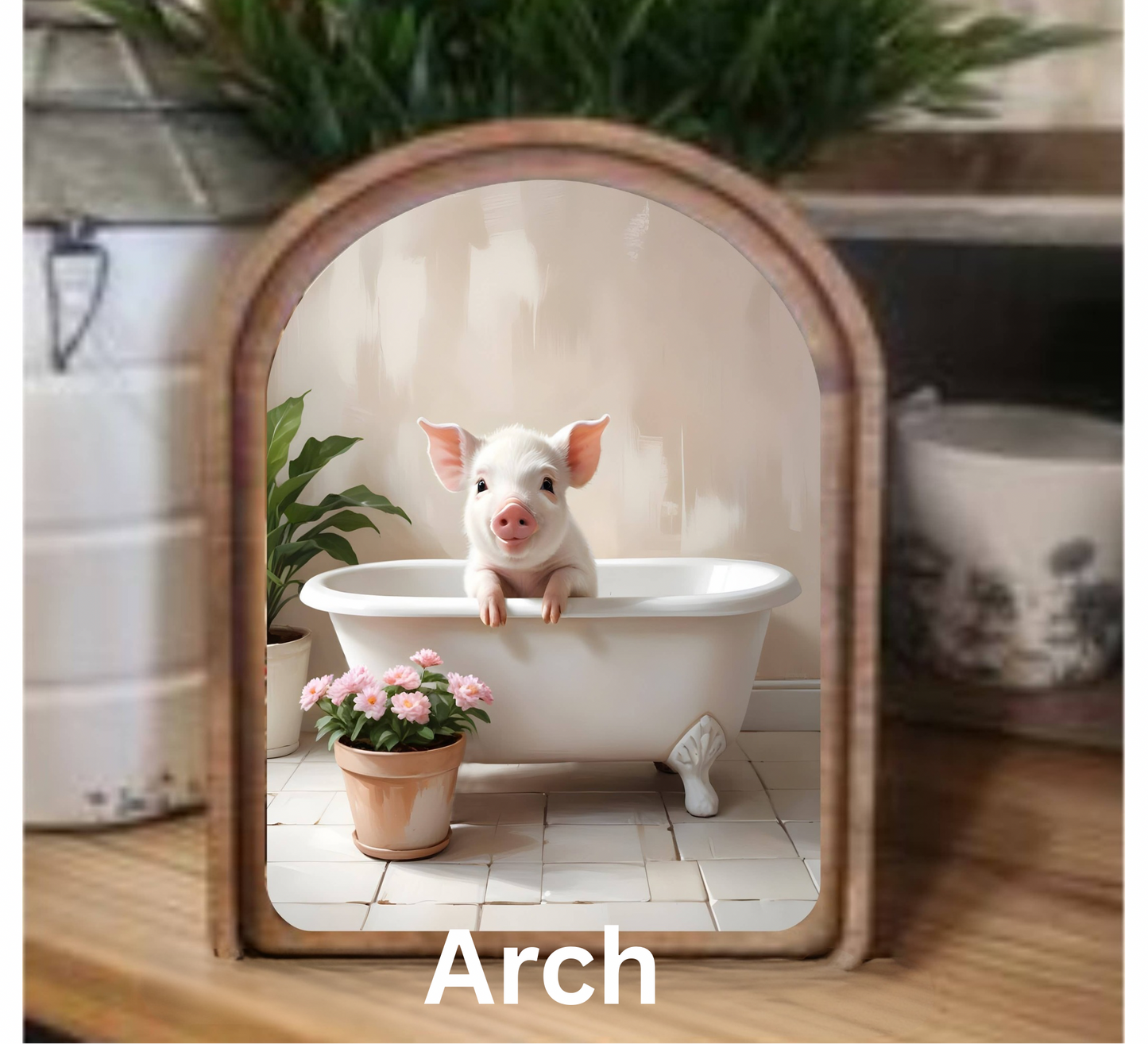 Pig In The Tub Framed Art