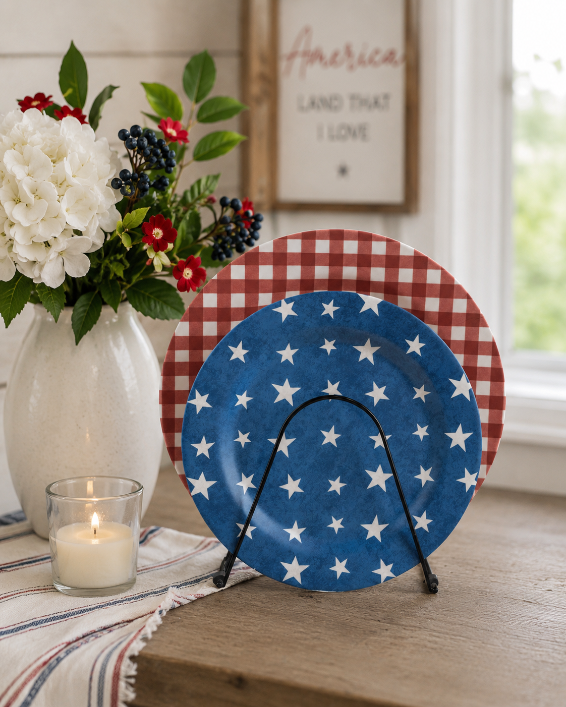 BLUE & WHITE STARS PLATE