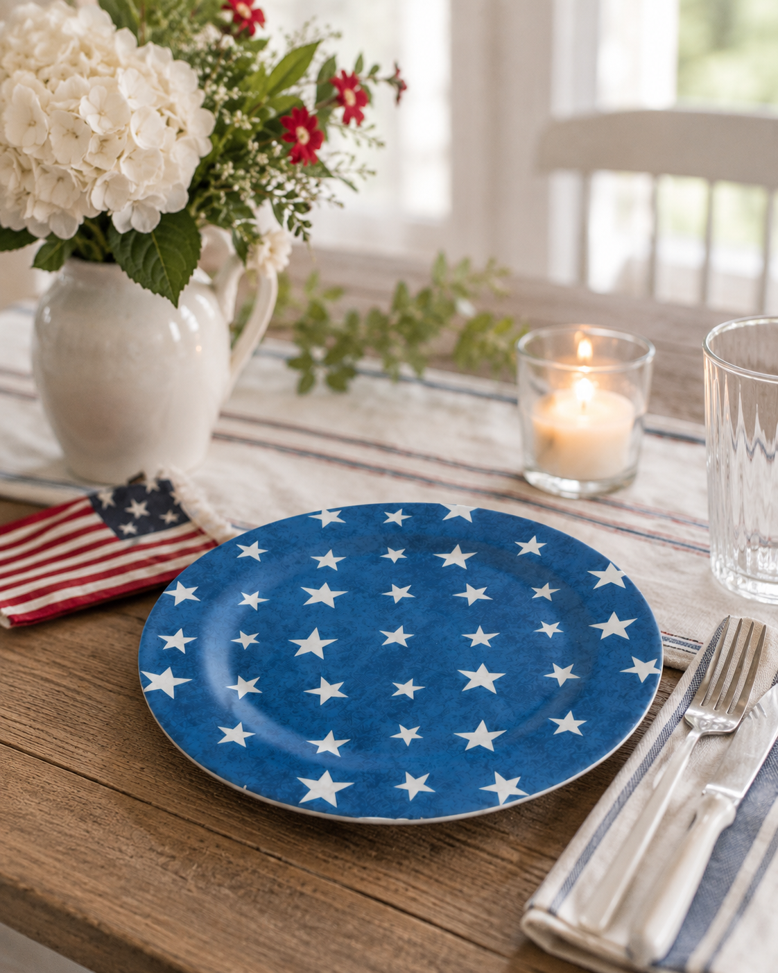 BLUE & WHITE STARS PLATE