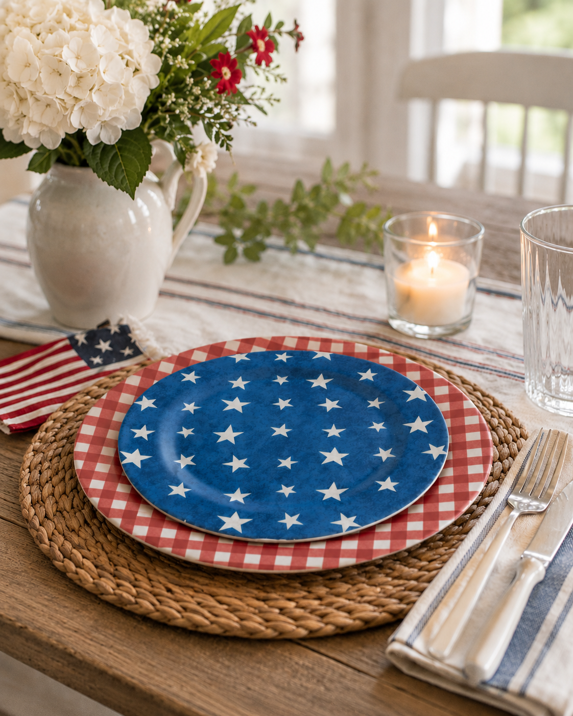 BLUE & WHITE STARS PLATE