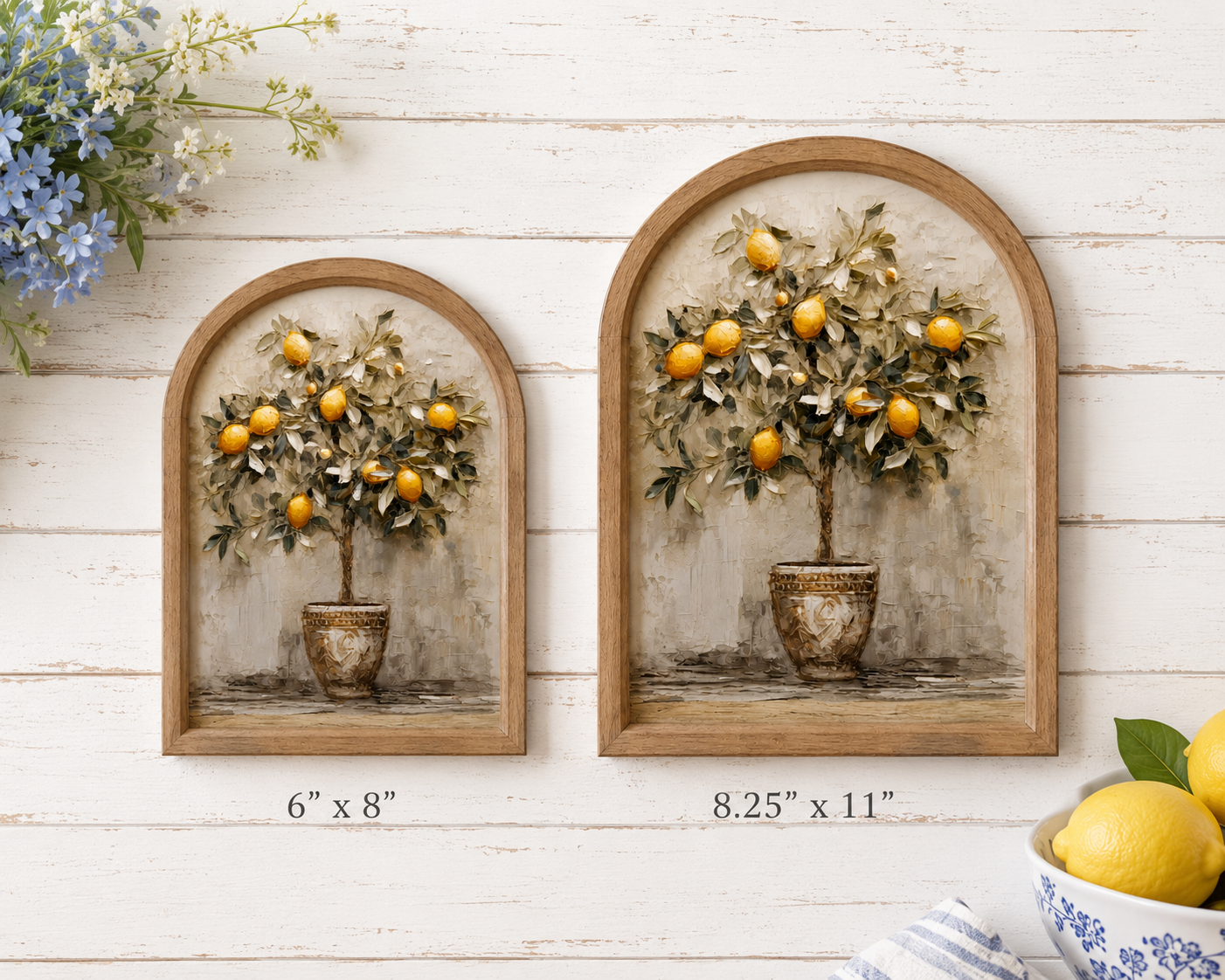Arch Top Lemon Tree Framed Art