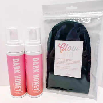 Sugar Glow Tan Dark Honey Self-Tanning Mousse w/Tanning Mitt Bundle