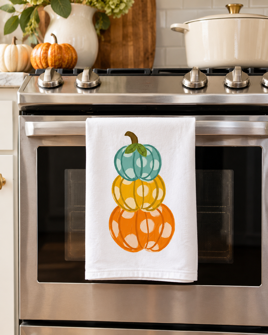Polka Dot Pumpkin Tea Towel