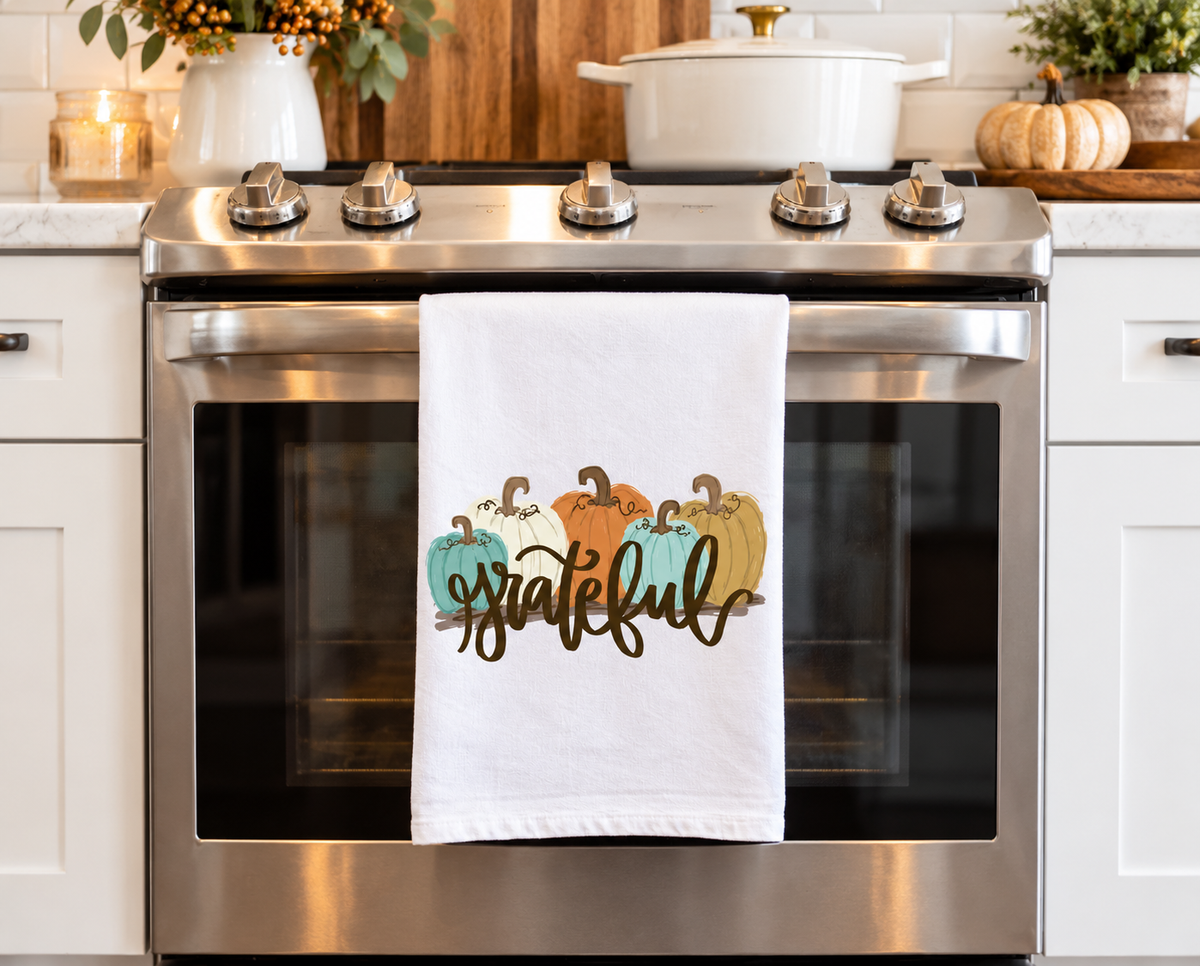 Grateful Pumpkin Tea Towel