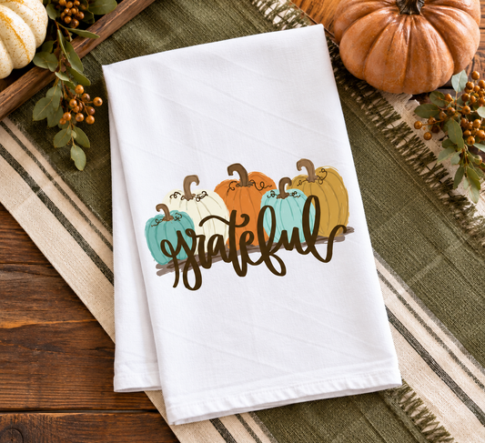 Grateful Pumpkin Tea Towel