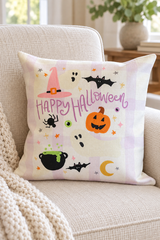 Happy Halloween Icons Square Pillow