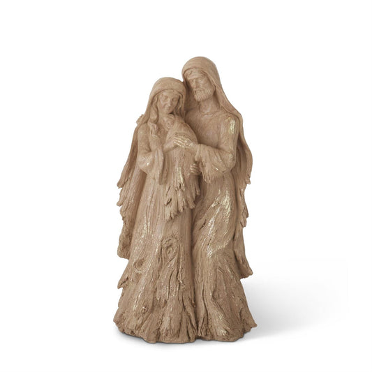 Resin Woodgrain & Gold Wash Nativity