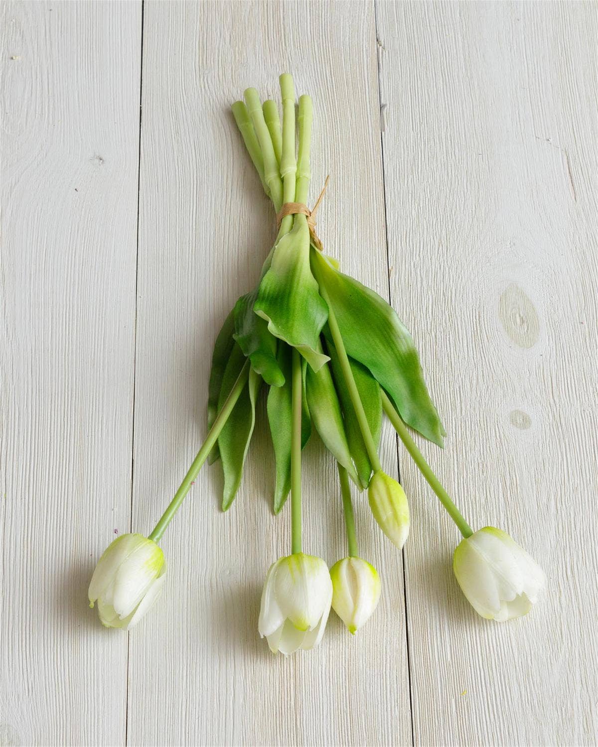 White Real Feel Tulip Bunch