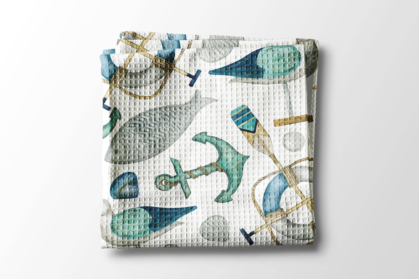 Nautical Anchor Beach Ocean Sea Kitchen Towel Waffle Gift