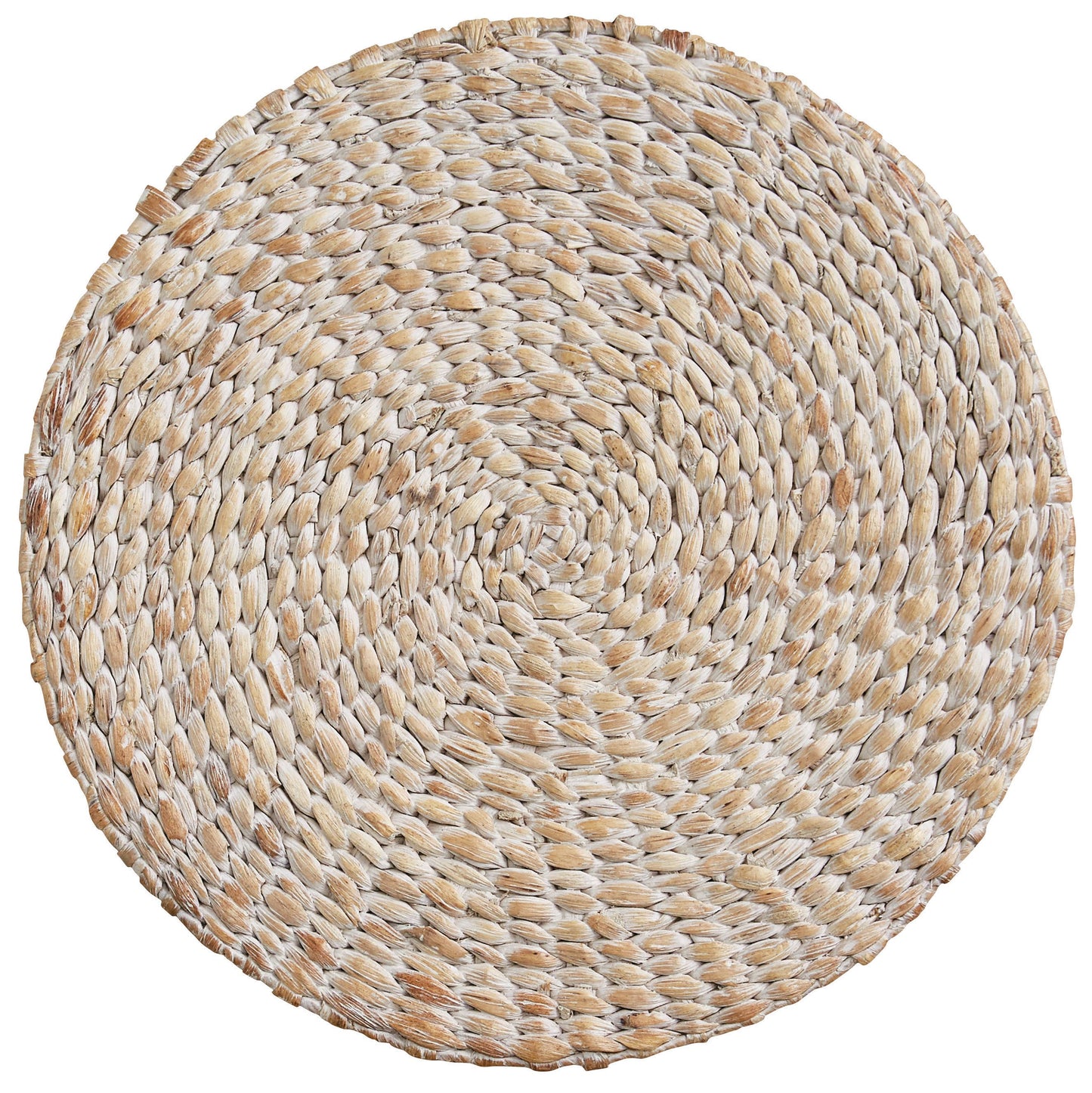 Braided Hyacinth Round Placemat - White