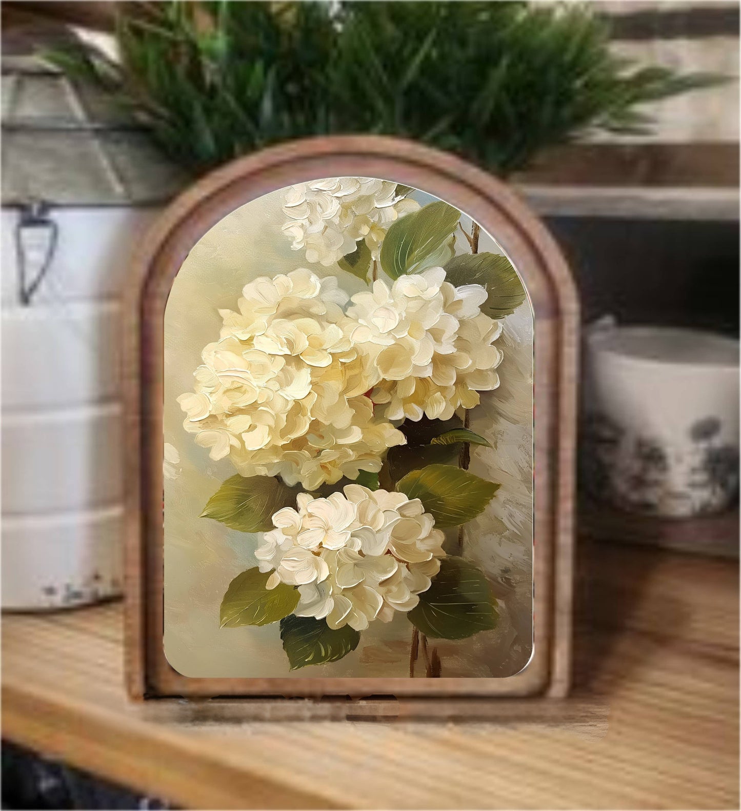 Arch Top Hydrangea Painting Framed Art - 49th & Magnolia