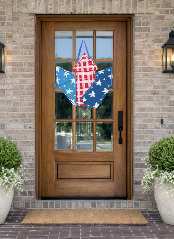 Patriotic Fireworks Door Hanger