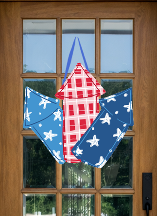 Patriotic Fireworks Door Hanger