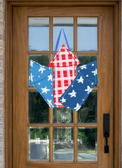Patriotic Fireworks Door Hanger
