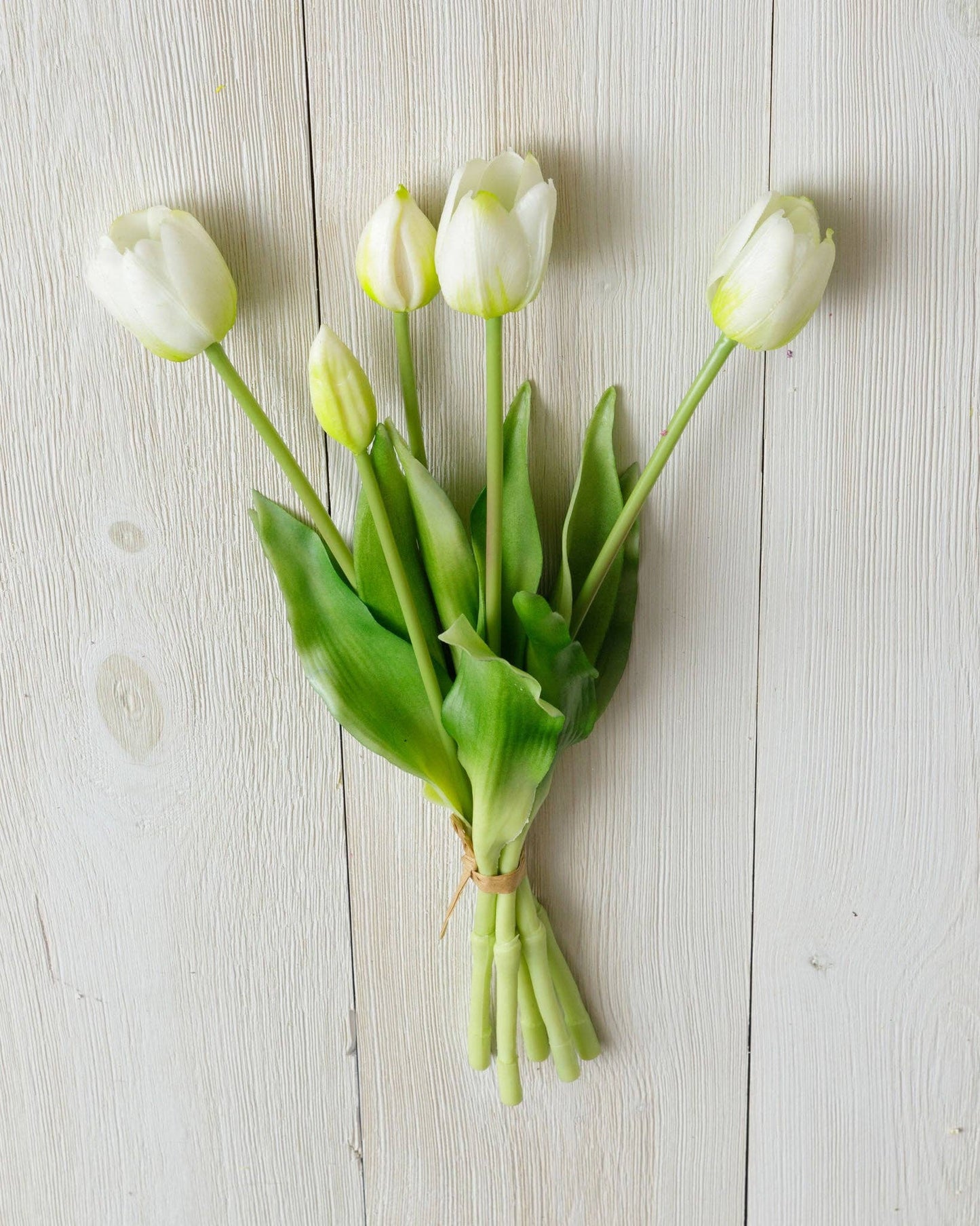 White Real Feel Tulip Bunch