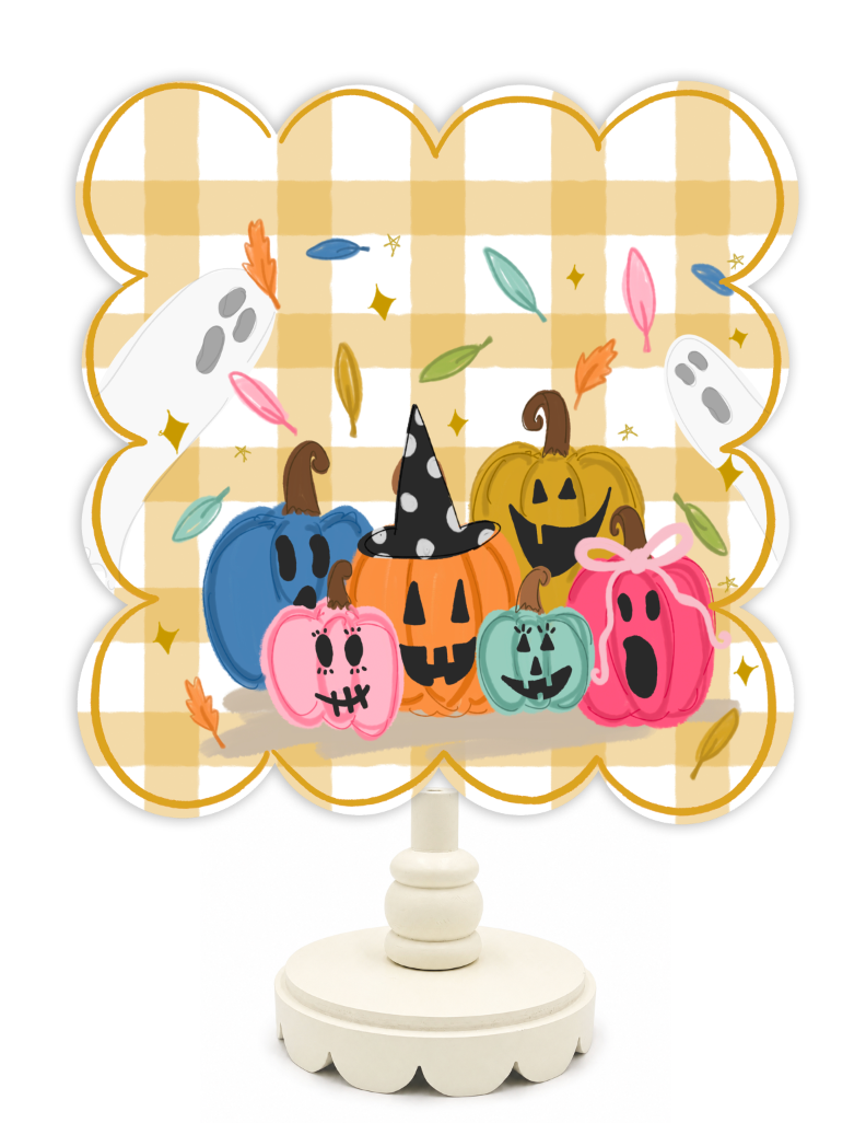 Jackolantern Square Topper by Doodles By Rebekah